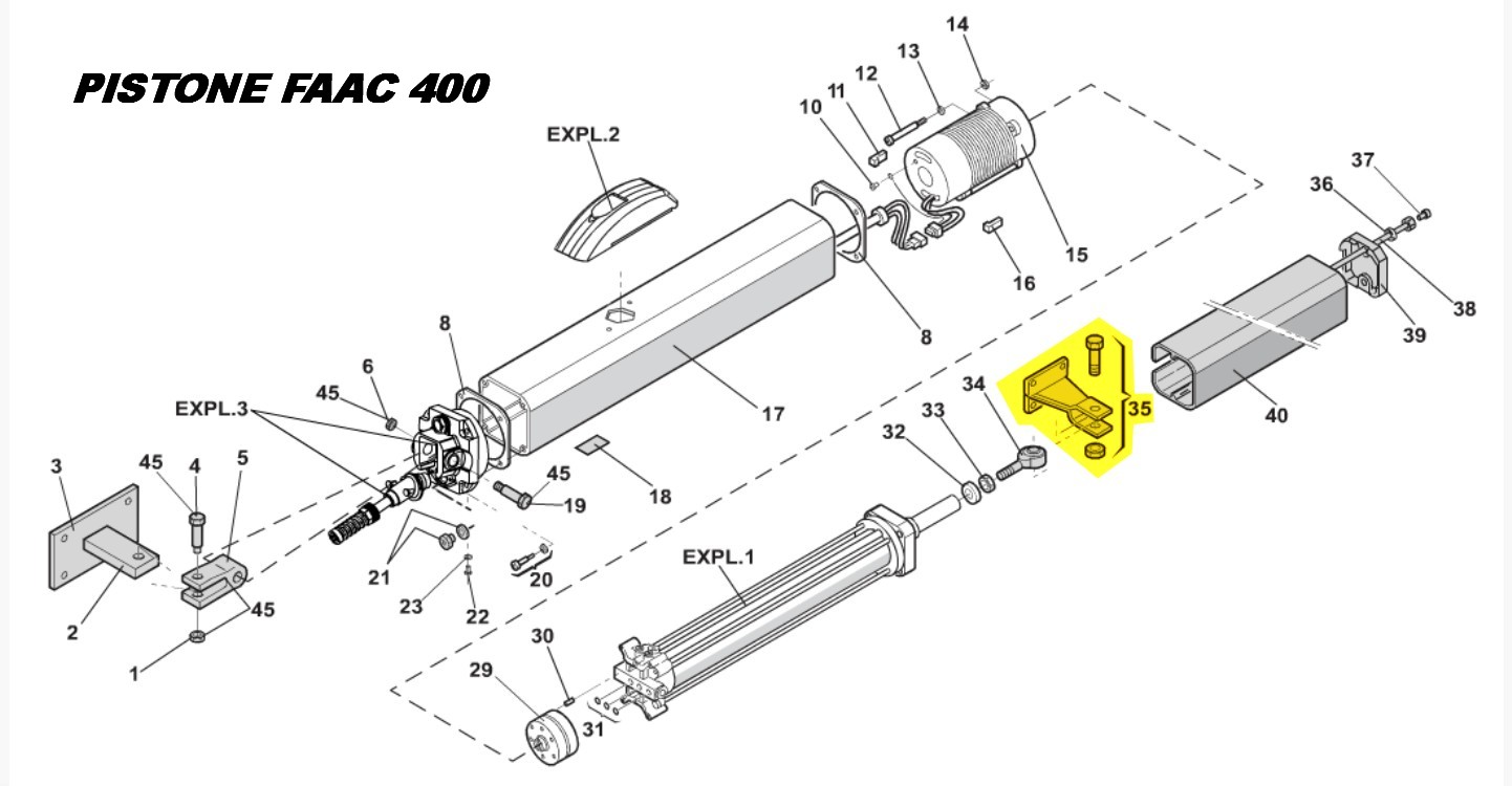pistone FAAC 400 forcella anteriore stelo 