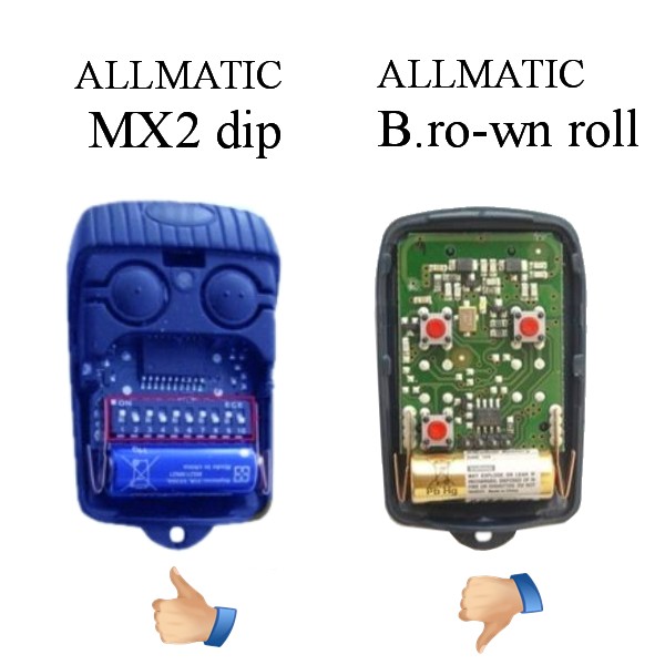 Telecomando Allmatic MX4 433.92 Mhz Dip Switch a codice fisso