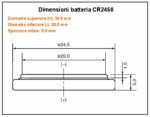 dimensioni batteria litio CR2450 3v
