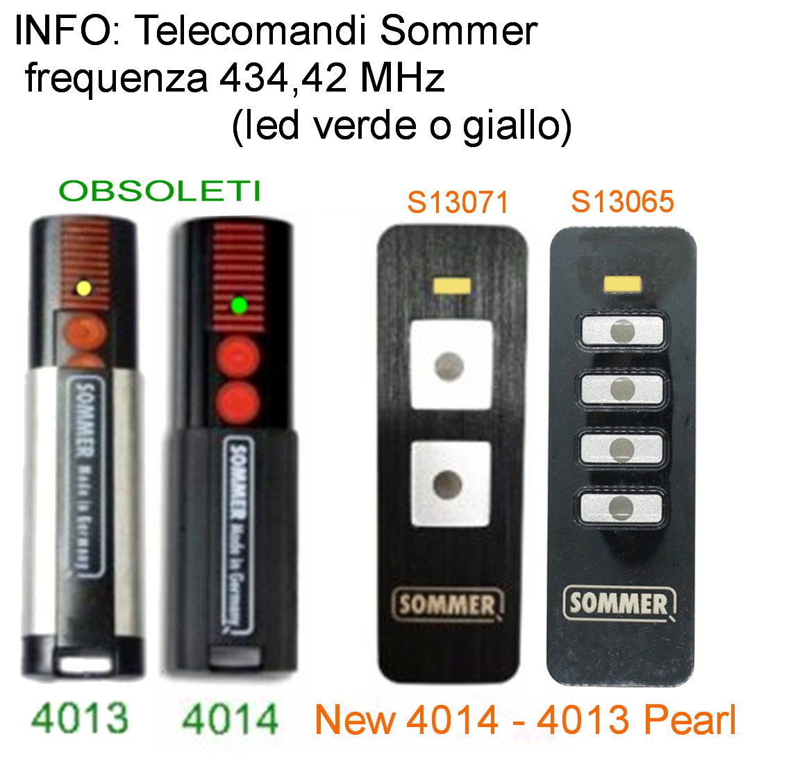 Scheda radio Sommer 4795V000 434,42 Mhz Rolling code 1 telecomandi-Sommer-compatibili-con-ricevente-4795V000-434-42-MHz