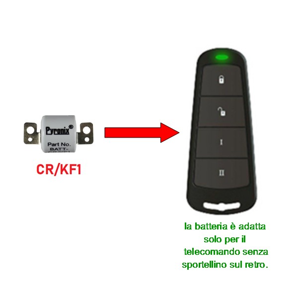 Batteria Pyronix CR/kf1 3V per telecomando Hikvision KF4-WE ricambio antifurto